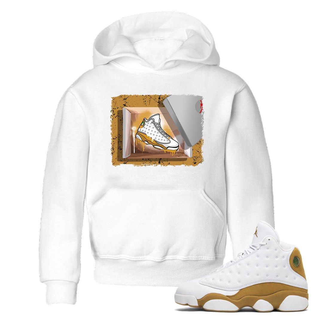 Air Jordan 13 Retro Wheat shirt to match jordans New Kicks sneaker tees Air Jordan 13 Wheat SNRT Sneaker Release Tees Baby Toddler White 1 T-Shirt