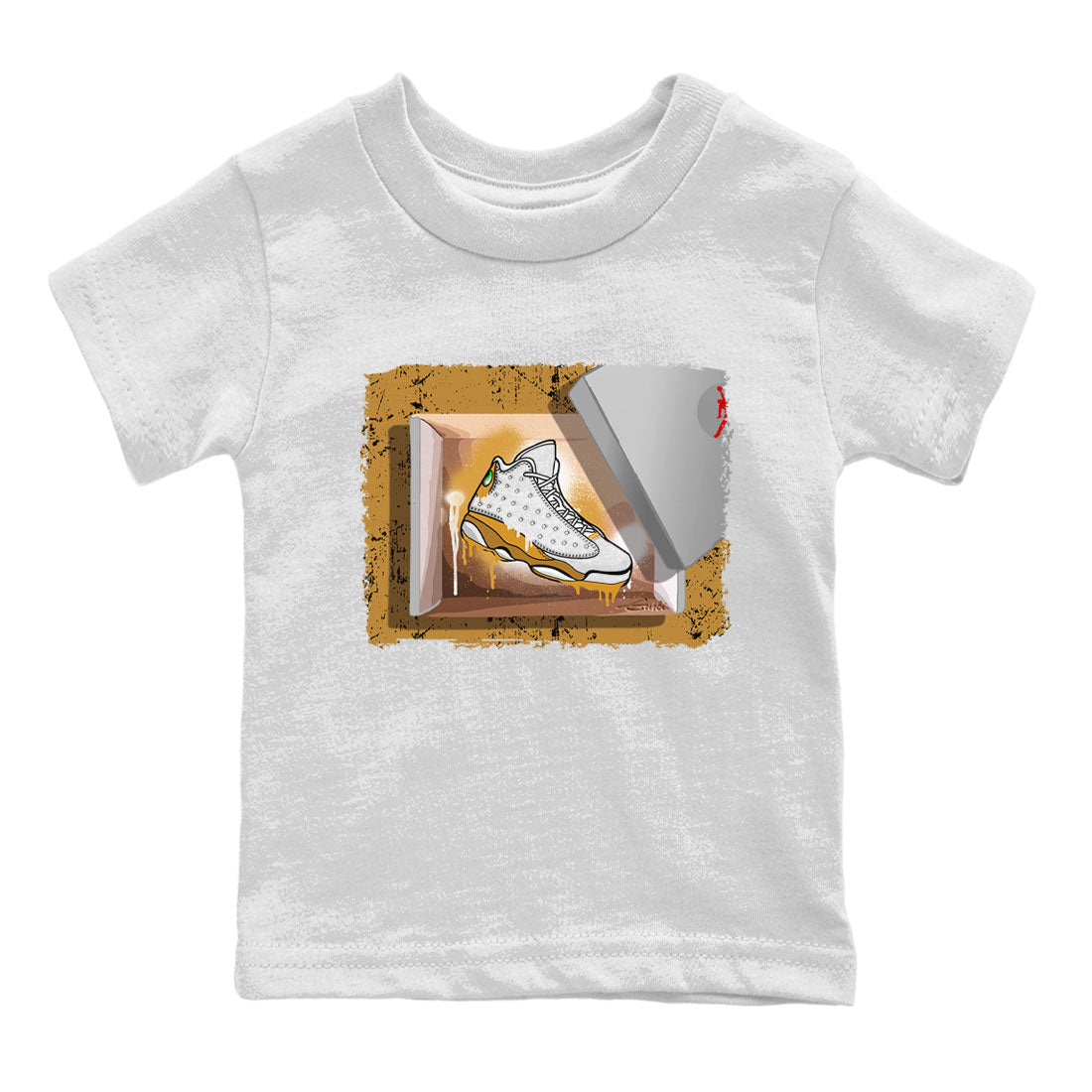 Air Jordan 13 Retro Wheat shirt to match jordans New Kicks sneaker tees Air Jordan 13 Wheat SNRT Sneaker Release Tees Baby Toddler White 2 T-Shirt
