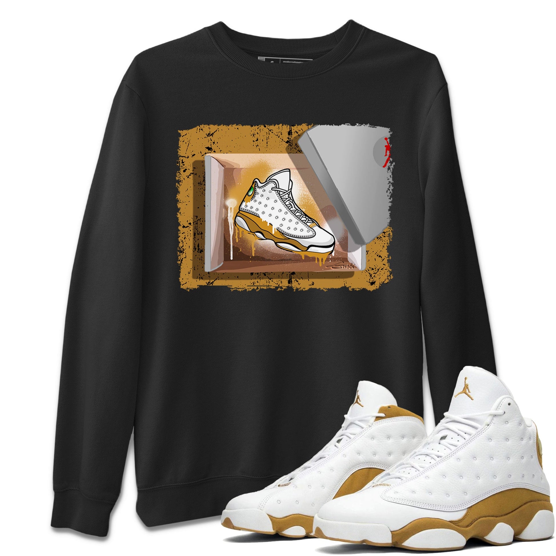 Air Jordan 13 Retro Wheat shirt to match jordans New Kicks sneaker tees Air Jordan 13 Wheat SNRT Sneaker Release Tees Unisex Black 1 T-Shirt