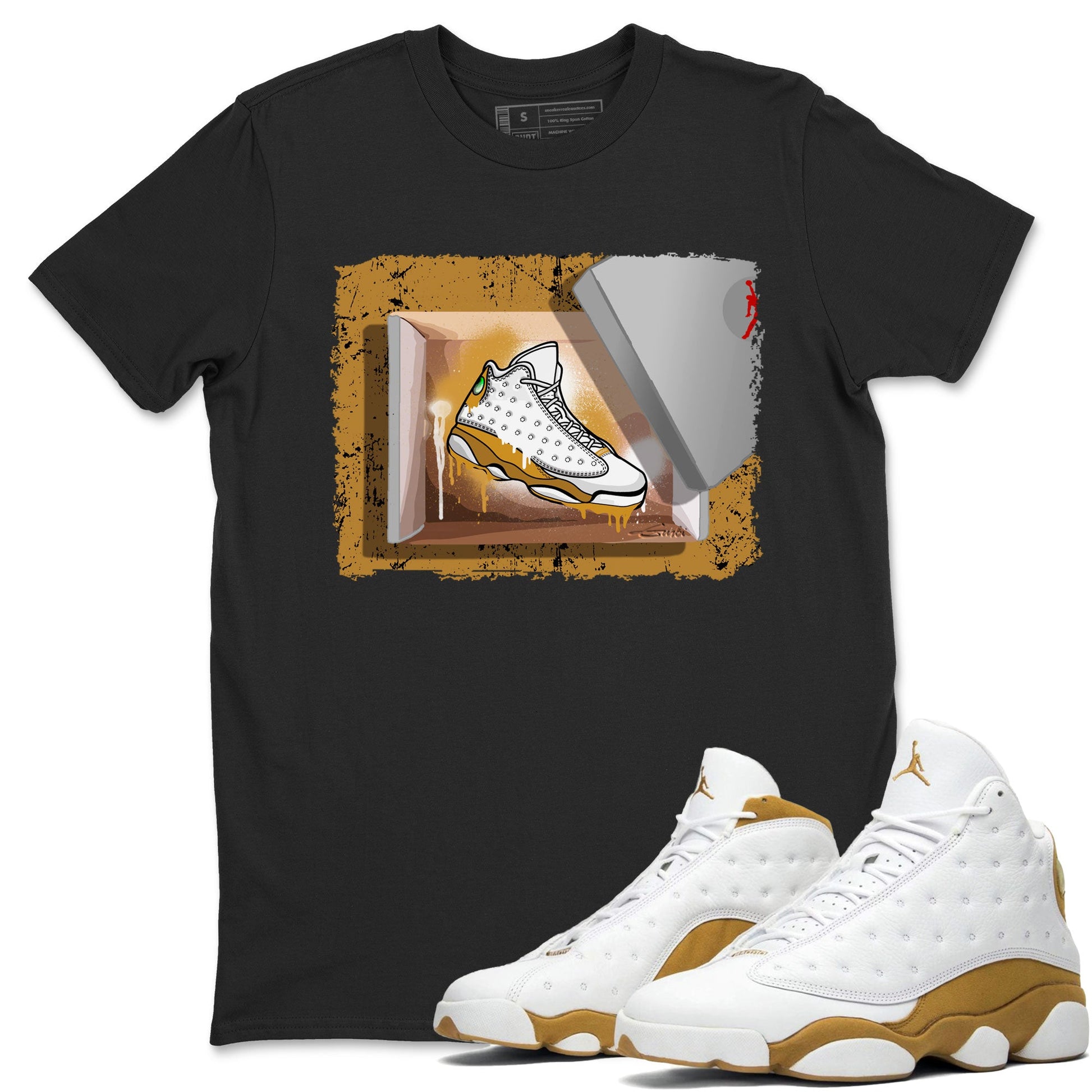 Air Jordan 13 Retro Wheat shirt to match jordans New Kicks sneaker tees Air Jordan 13 Wheat SNRT Sneaker Release Tees Unisex Black 1 T-Shirt