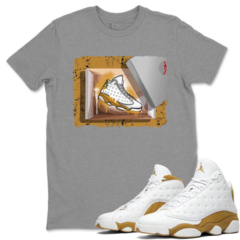Air Jordan 13 Retro Wheat shirt to match jordans New Kicks sneaker tees Air Jordan 13 Wheat SNRT Sneaker Release Tees Unisex Heather Grey 1 T-Shirt