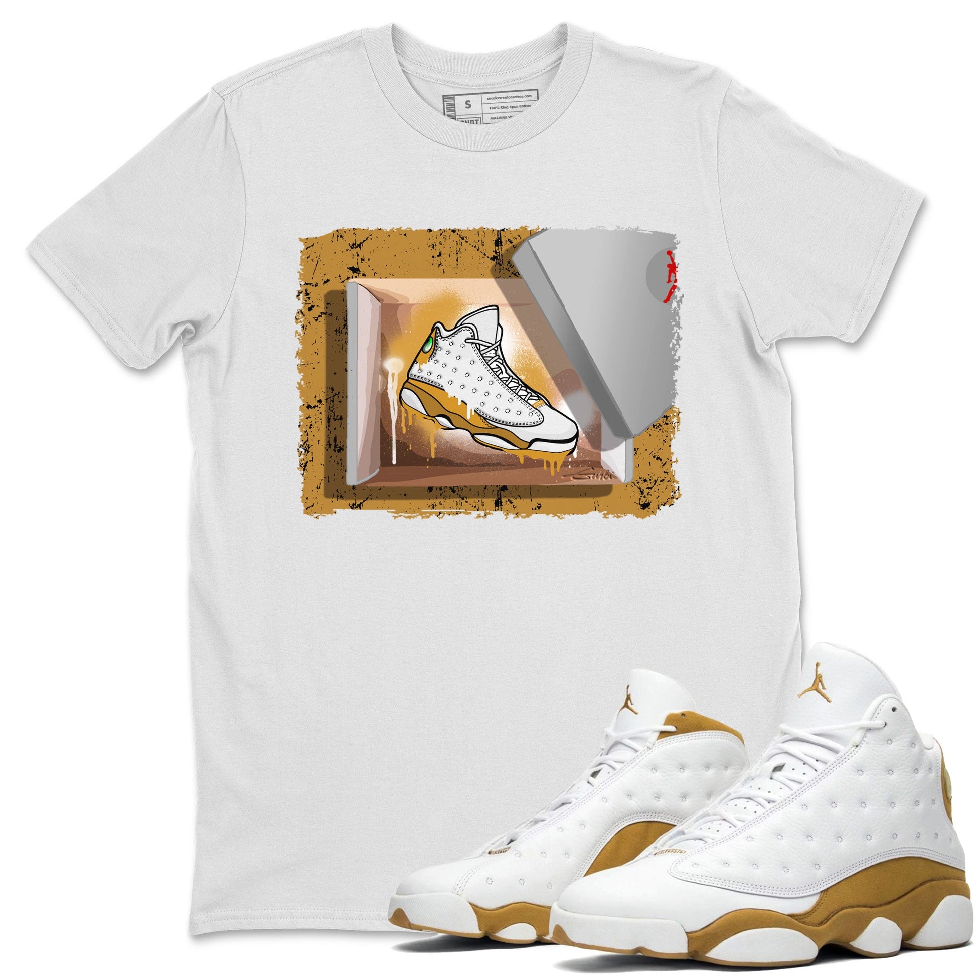 Air Jordan 13 Retro Wheat shirt to match jordans New Kicks sneaker tees Air Jordan 13 Wheat SNRT Sneaker Release Tees Unisex White 1 T-Shirt