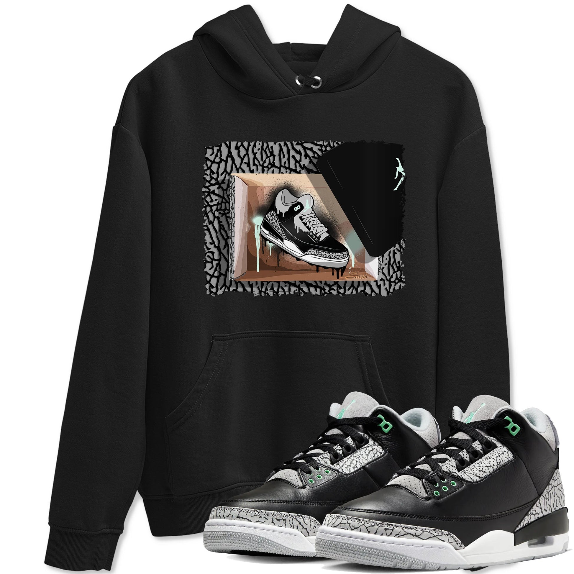 3s Green Glow shirt to match jordans New Kicks sneaker tees Air Jordan 3 Retro Green Glow SNRT Sneaker Release Tees unisex cotton Black 1 crew neck shirt