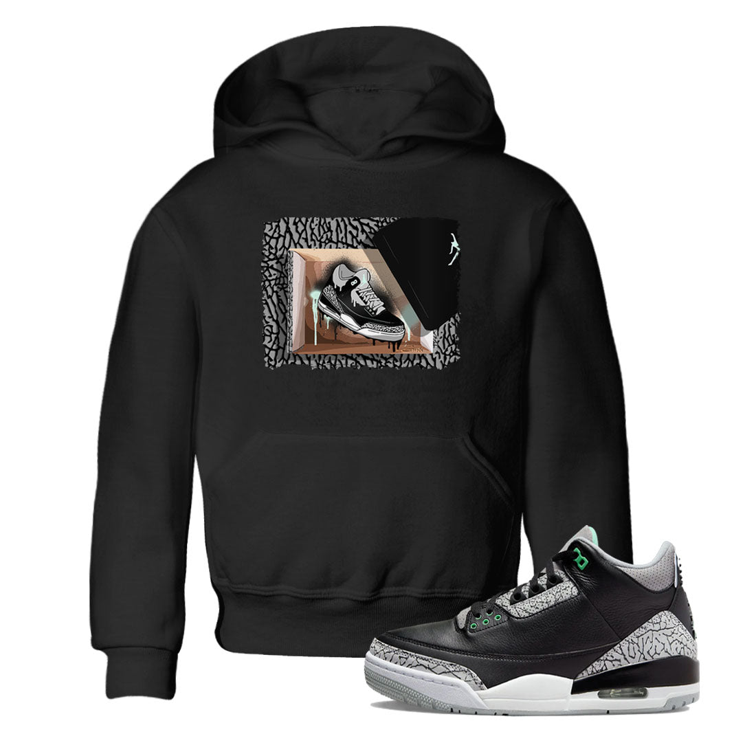 3s Green Glow shirt to match jordans New Kicks sneaker tees Air Jordan 3 Retro Green Glow SNRT sneaker release tees baby toddler Black 1 cotton Shirt