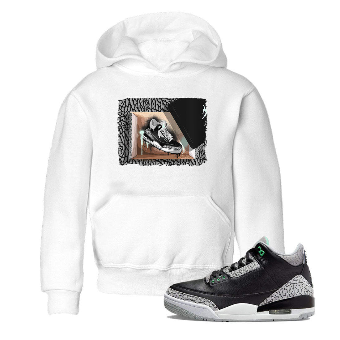 3s Green Glow shirt to match jordans New Kicks sneaker tees Air Jordan 3 Retro Green Glow SNRT sneaker release tees baby toddler White 1 cotton Shirt