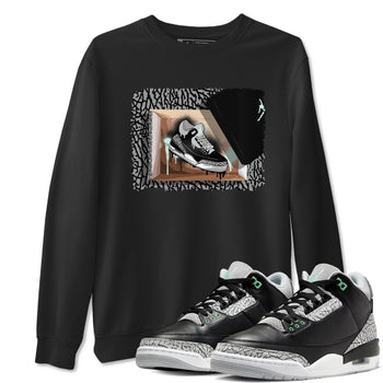 3s Green Glow shirt to match jordans New Kicks sneaker tees Air Jordan 3 Retro Green Glow SNRT Sneaker Release Tees unisex cotton Black 1 crew neck shirt