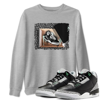 3s Green Glow shirt to match jordans New Kicks sneaker tees Air Jordan 3 Retro Green Glow SNRT Sneaker Release Tees unisex cotton Heather Grey 1 crew neck shirt