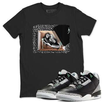 3s Green Glow shirt to match jordans New Kicks sneaker tees Air Jordan 3 Retro Green Glow SNRT Sneaker Release Tees unisex cotton Black 1 crew neck shirt
