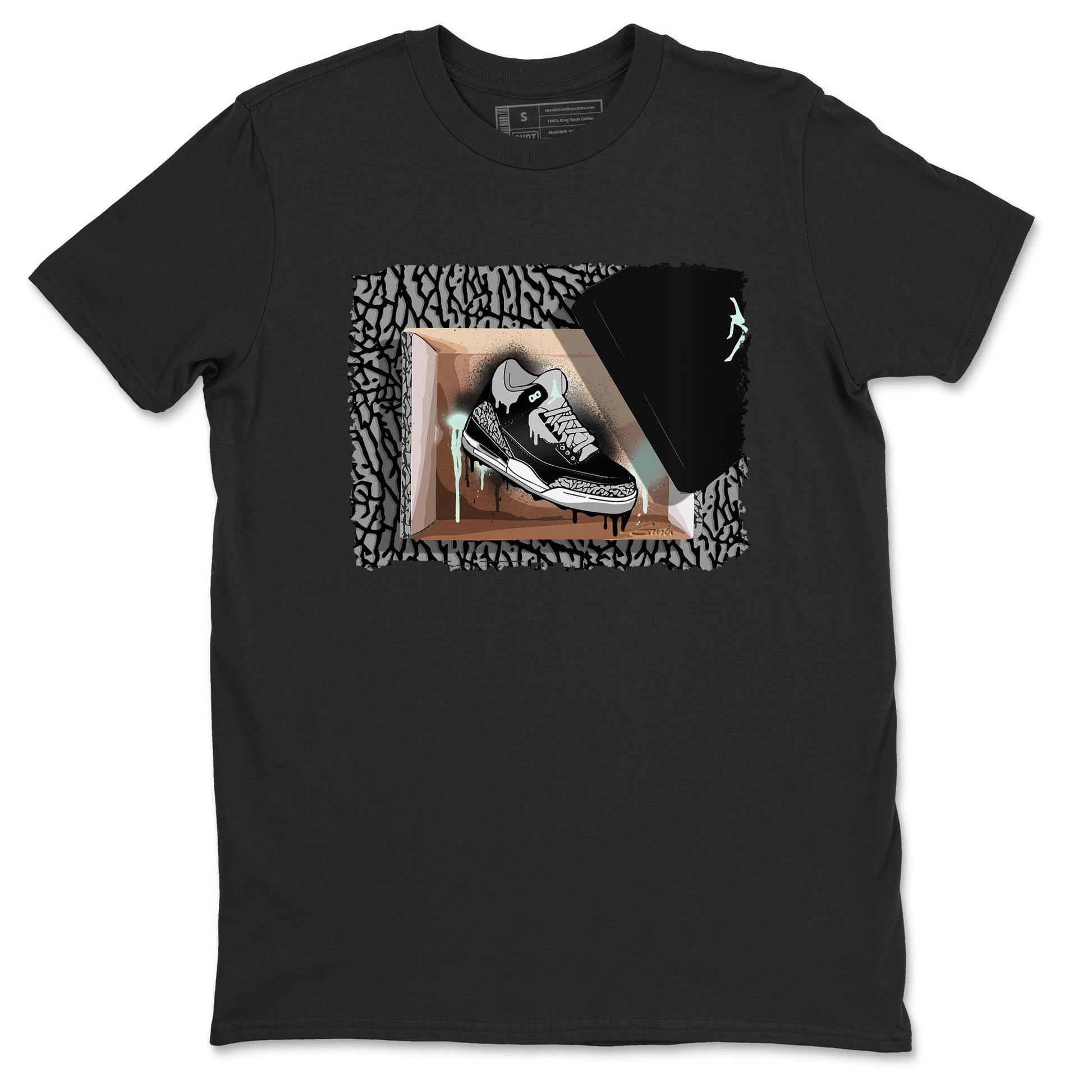 3s Green Glow shirt to match jordans New Kicks sneaker tees Air Jordan 3 Retro Green Glow SNRT Sneaker Release Tees unisex cotton Black 2 crew neck shirt