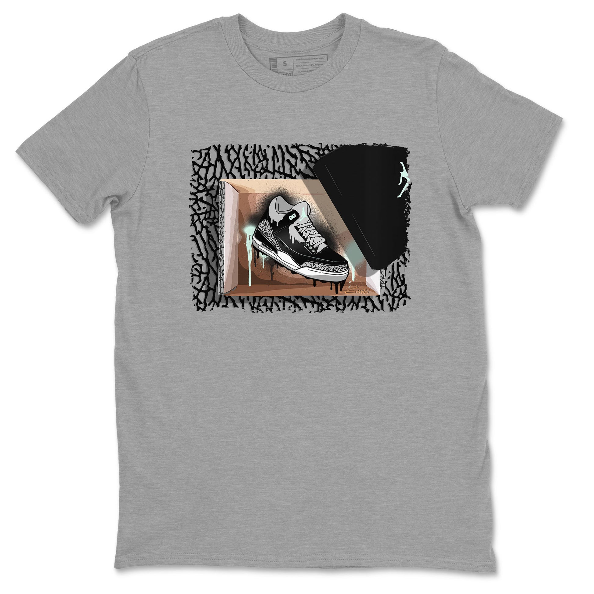 3s Green Glow shirt to match jordans New Kicks sneaker tees Air Jordan 3 Retro Green Glow SNRT Sneaker Release Tees unisex cotton Heather Grey 2 crew neck shirt