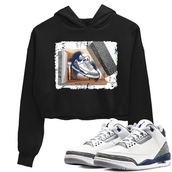 Air Jordan 3 Midnight Navy shirt to match jordans New Kicks sneaker tees 3s Midnight Navy SNRT sneaker release Tees Black 1 crop length shirt