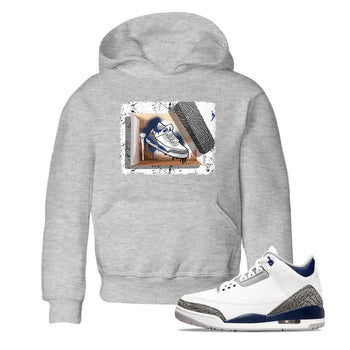 AJ3 Midnight Navy shirt to match jordans New Kicks sneaker tees 3s Midnight Navy SNRT sneaker release tees baby toddler Heather Grey 1 cotton sneaker tee