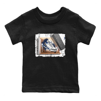 AJ3 Midnight Navy shirt to match jordans New Kicks sneaker tees 3s Midnight Navy SNRT sneaker release tees baby toddler Black 2 cotton sneaker tee