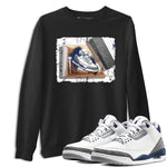 AJ3 Midnight Navy shirt to match jordans New Kicks sneaker tees 3s Midnight Navy SNRT sneaker release Tees unisex cotton Black 1 crew neck shirt