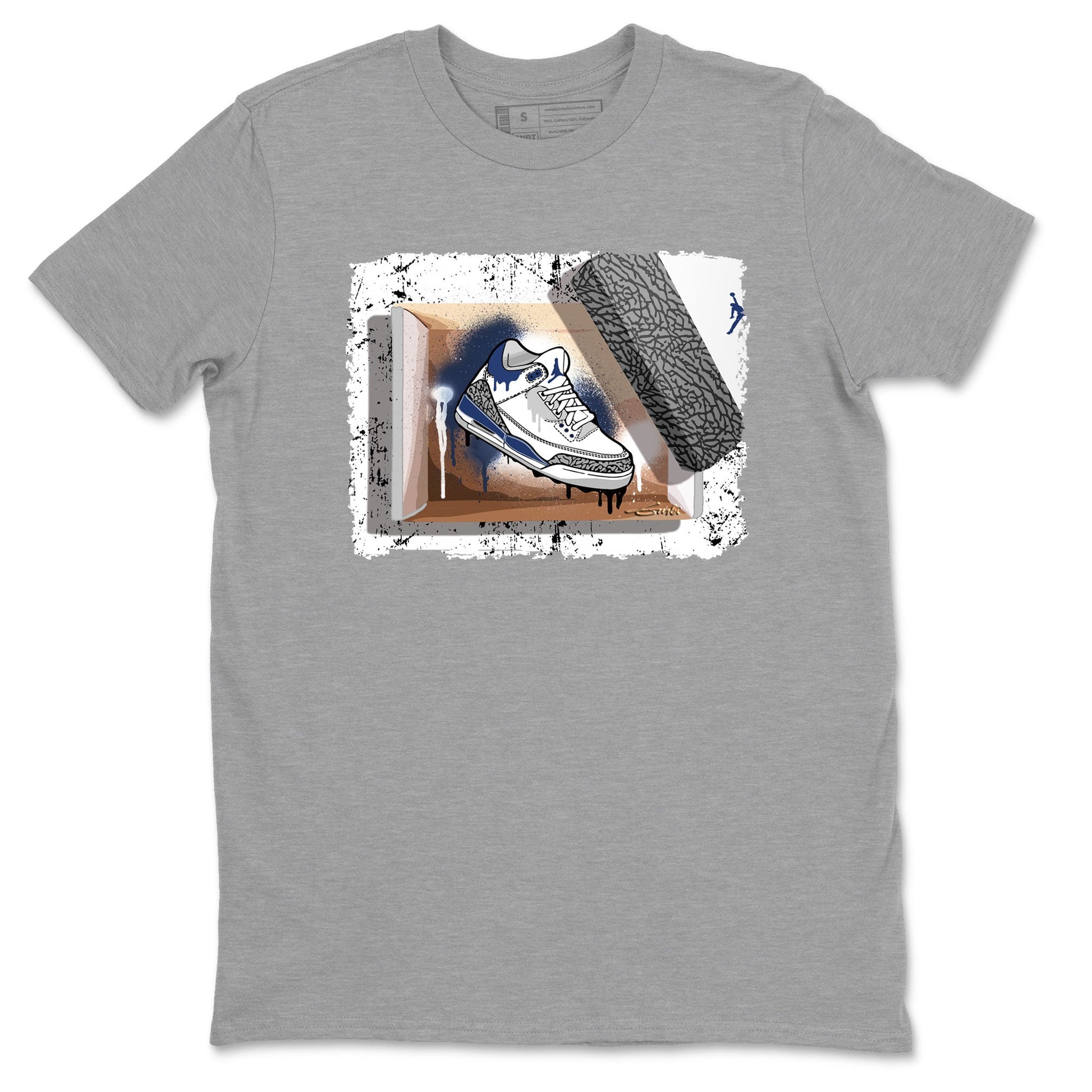 AJ3 Midnight Navy shirt to match jordans New Kicks sneaker tees 3s Midnight Navy SNRT sneaker release Tees unisex cotton Heather Grey 2 crew neck shirt
