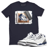 AJ3 Midnight Navy shirt to match jordans New Kicks sneaker tees 3s Midnight Navy SNRT sneaker release Tees unisex cotton Navy 1 crew neck shirt
