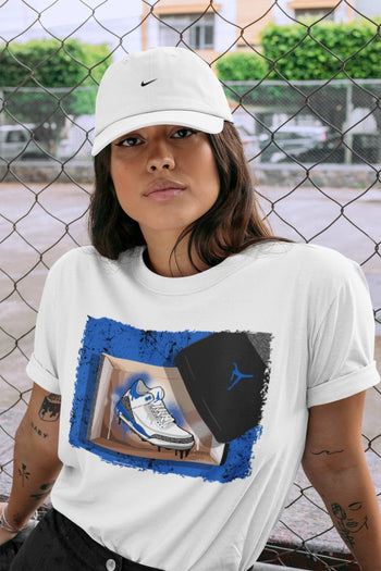 Jordan 3 Racer Blue Sneaker Match Tees New Kicks Sneaker Tees Jordan 3 Racer Blue Sneaker Release Tees Unisex Shirts