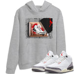 Air Jordan 3 White Cement Sneaker Match Tees New Kicks Sneaker Tees Air Jordan 3 Retro White Cement Sneaker Release Tees Unisex Shirts Heather Grey 1