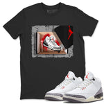 Air Jordan 3 White Cement Sneaker Match Tees New Kicks Sneaker Tees Air Jordan 3 Retro White Cement Sneaker Release Tees Unisex Shirts Black 1