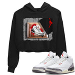 Air Jordan 3 White Cement Sneaker Match Tees New Kicks Sneaker Tees Air Jordan 3 Retro White Cement Sneaker Release Tees Women's Shirts Black 1