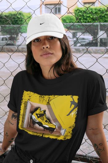 Jordan 4 Lightning Sneaker Match Tees New Kicks Sneaker Tees Jordan 4 Lightning Sneaker Release Tees Unisex Shirts
