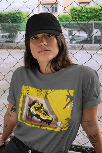 Jordan 4 Lightning Sneaker Match Tees New Kicks Sneaker Tees Jordan 4 Lightning Sneaker Release Tees Unisex Shirts