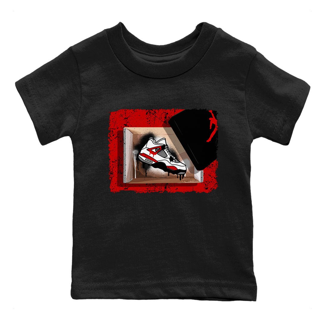 Air Jordan 4 Red Cement shirt to match jordans New Kicks sneaker tees Red Cement 4s SNRT Sneaker Release Tees Baby Toddler Black 2 T-Shirt