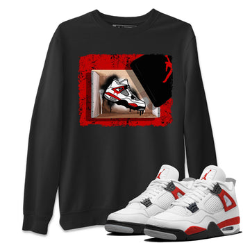 Air Jordan 4 Red Cement shirt to match jordans New Kicks sneaker tees Red Cement 4s SNRT Sneaker Release Tees Unisex Black 1 T-Shirt