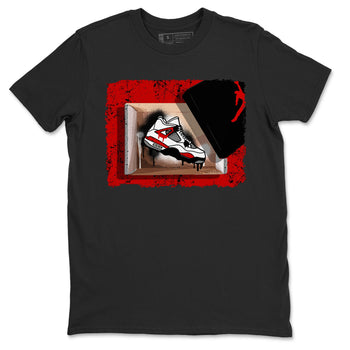 Air Jordan 4 Red Cement shirt to match jordans New Kicks sneaker tees Red Cement 4s SNRT Sneaker Release Tees Unisex Black 2 T-Shirt
