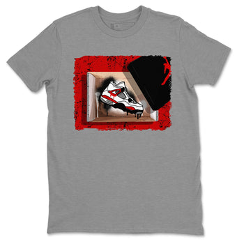 Air Jordan 4 Red Cement shirt to match jordans New Kicks sneaker tees Red Cement 4s SNRT Sneaker Release Tees Unisex Heather Grey 2 T-Shirt
