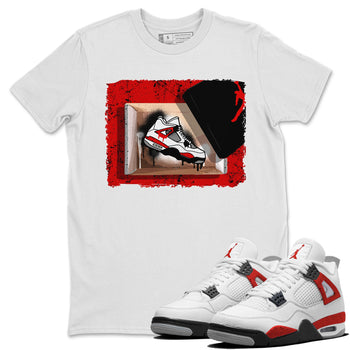 Air Jordan 4 Red Cement shirt to match jordans New Kicks sneaker tees Red Cement 4s SNRT Sneaker Release Tees Unisex White 1 T-Shirt