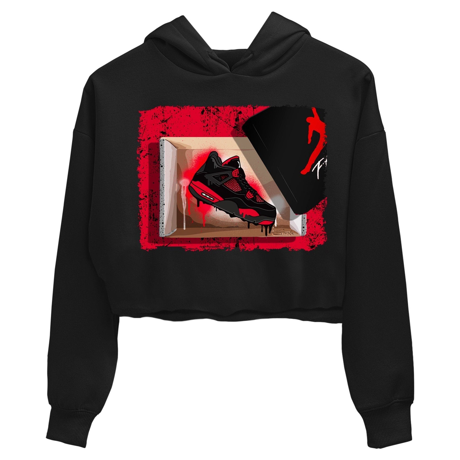 Jordan 4 Red Thunder Sneaker Match Tees New Kicks Sneaker Tees Jordan 4 Red Thunder Sneaker Release Tees Women's Shirts