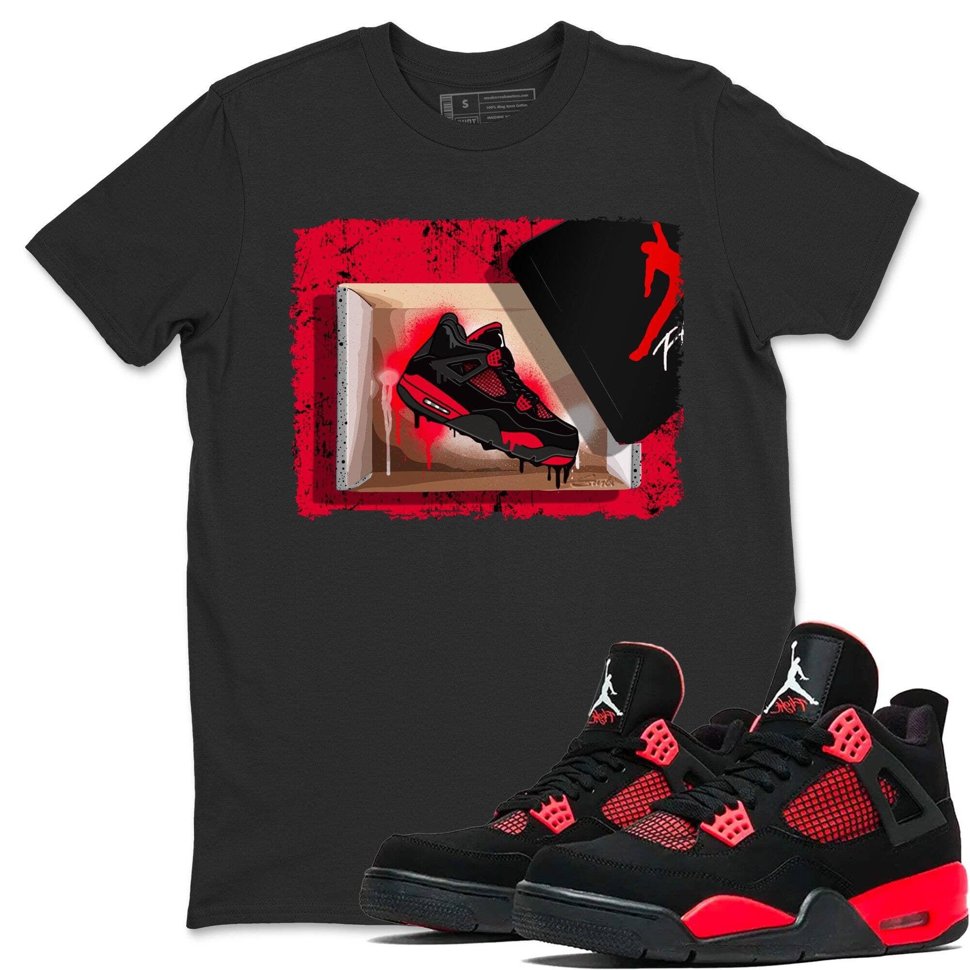 Jordan 4 Red Thunder Sneaker Match Tees New Kicks Sneaker Tees Jordan 4 Red Thunder Sneaker Release Tees Unisex Shirts