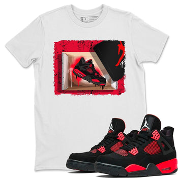 Jordan 4 Red Thunder Sneaker Match Tees New Kicks Sneaker Tees Jordan 4 Red Thunder Sneaker Release Tees Unisex Shirts