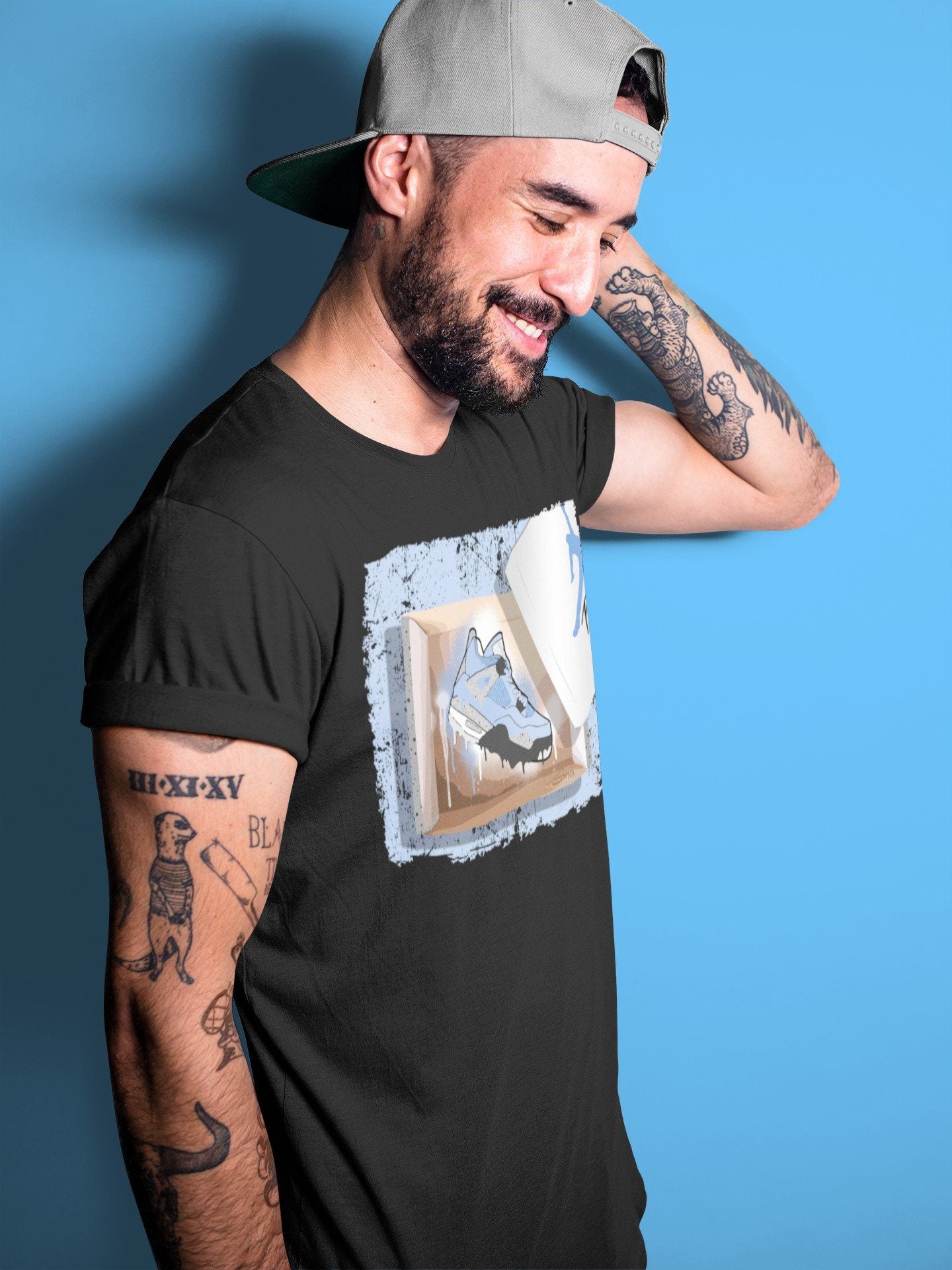 Jordan 4 University Blue Sneaker Match Tees New Kicks Sneaker Tees Jordan 4 University Blue Sneaker Release Tees Unisex Shirts