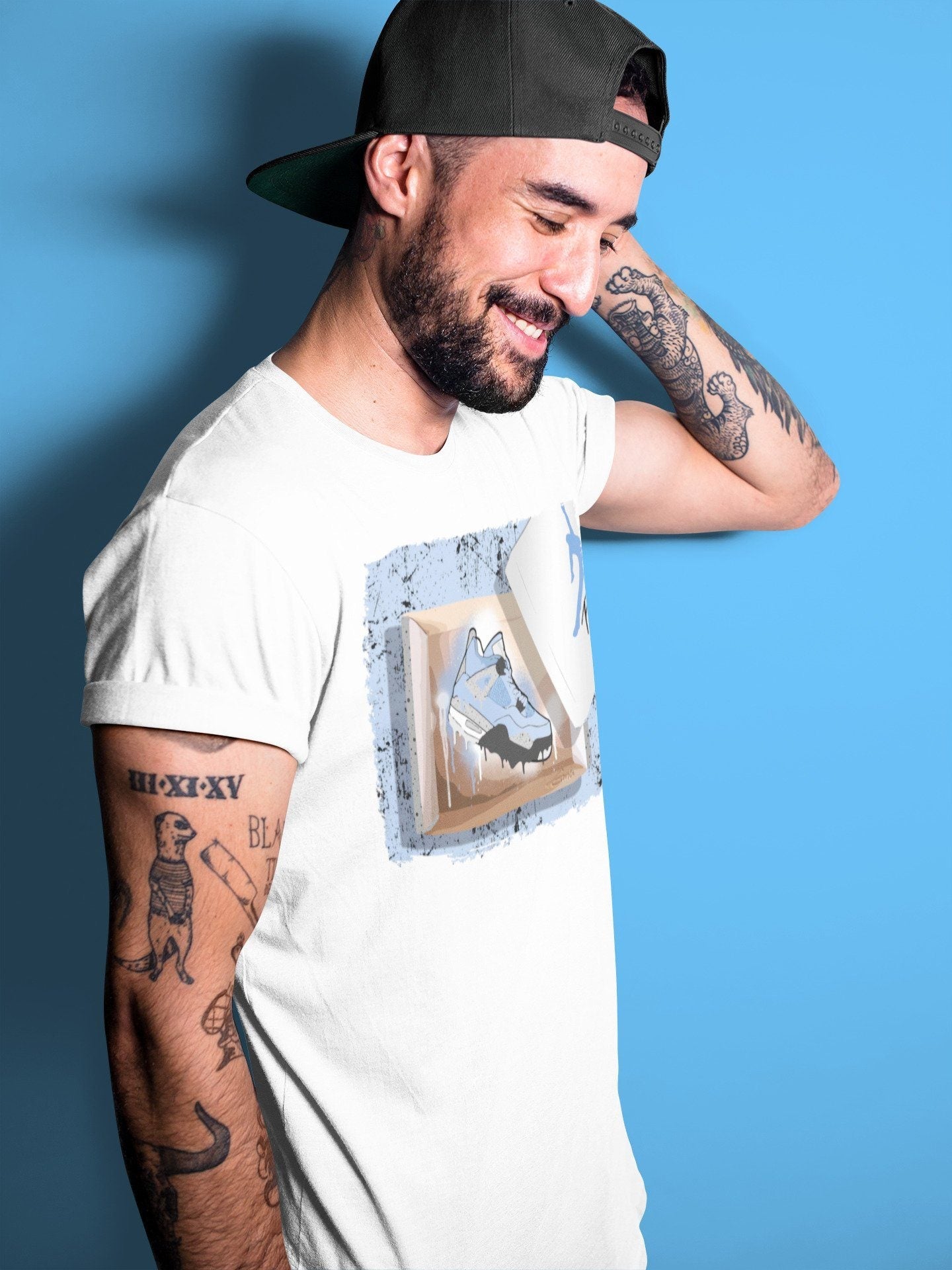 Jordan 4 University Blue Sneaker Match Tees New Kicks Sneaker Tees Jordan 4 University Blue Sneaker Release Tees Unisex Shirts