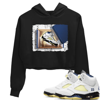 Air Jordan 5 A Ma Maniere x Dawn shirt to match jordans New Kicks sneaker tees Air Jordan 5 A Ma Maniere x Photon Dust SNRT Sneaker Tees Sneaker Matching Shirt Black 1 Crop T-Shirt