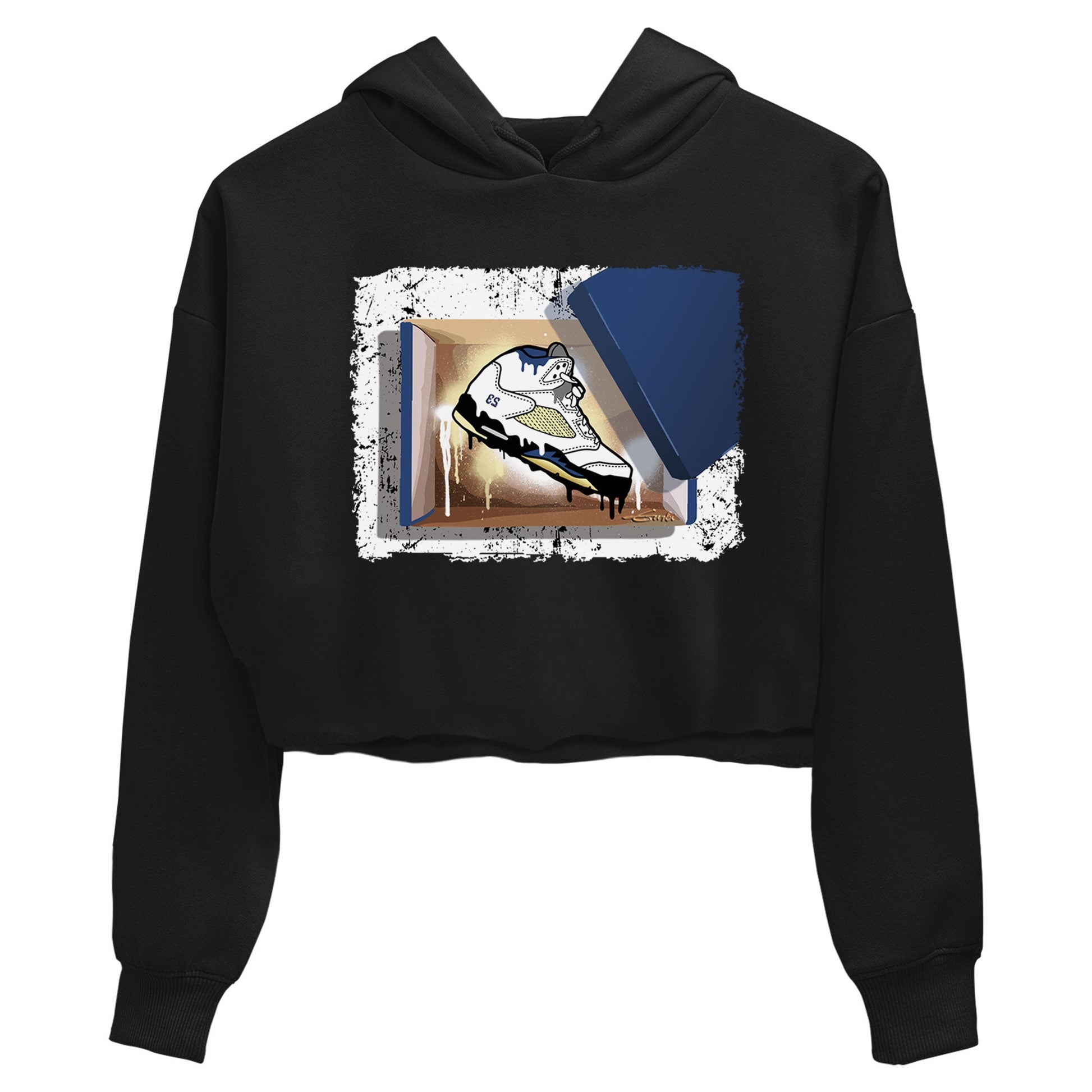 Air Jordan 5 A Ma Maniere x Dawn shirt to match jordans New Kicks sneaker tees Air Jordan 5 A Ma Maniere x Photon Dust SNRT Sneaker Tees Sneaker Matching Shirt Black 2 Crop T-Shirt