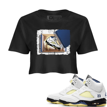 Air Jordan 5 A Ma Maniere x Dawn shirt to match jordans New Kicks sneaker tees Air Jordan 5 A Ma Maniere x Photon Dust SNRT Sneaker Tees Sneaker Matching Shirt Black 1 Crop T-Shirt