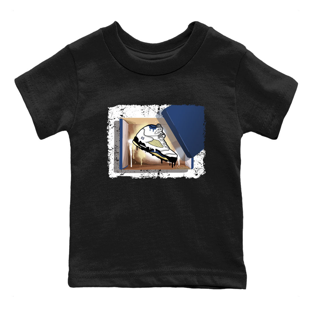 Air Jordan 5 A Ma Maniere x Dawn shirt to match jordans New Kicks sneaker tees Air Jordan 5 A Ma Maniere x Photon Dust SNRT Sneaker Tees Sneaker Matching Shirt Baby Toddler Black 2 T-Shirt