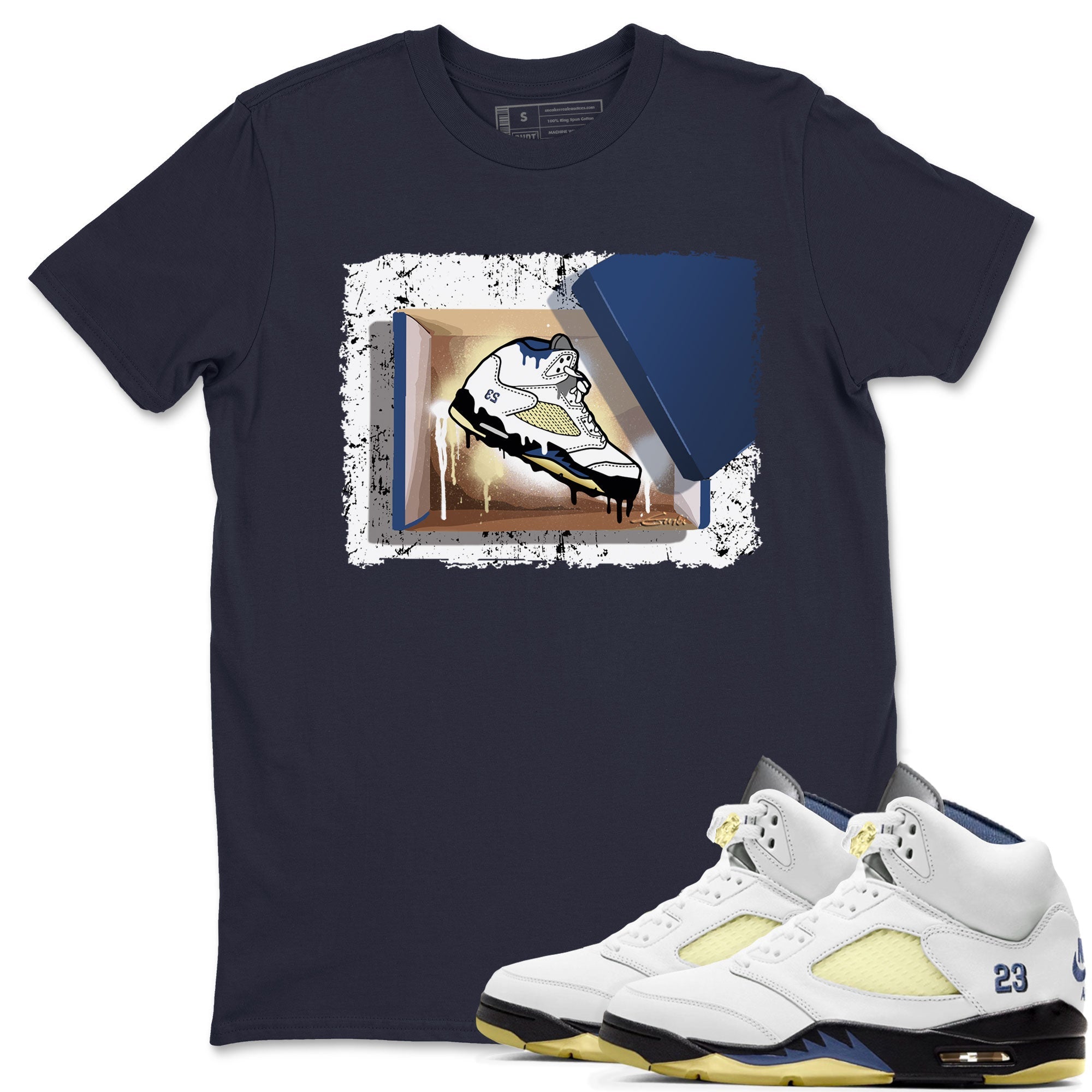 Air Jordan 5 A Ma Maniere x Dawn shirt to match jordans New Kicks sneaker tees Air Jordan 5 A Ma Maniere x Photon Dust SNRT Sneaker Tees Sneaker Matching Shirt Unisex Navy 1 T-Shirt