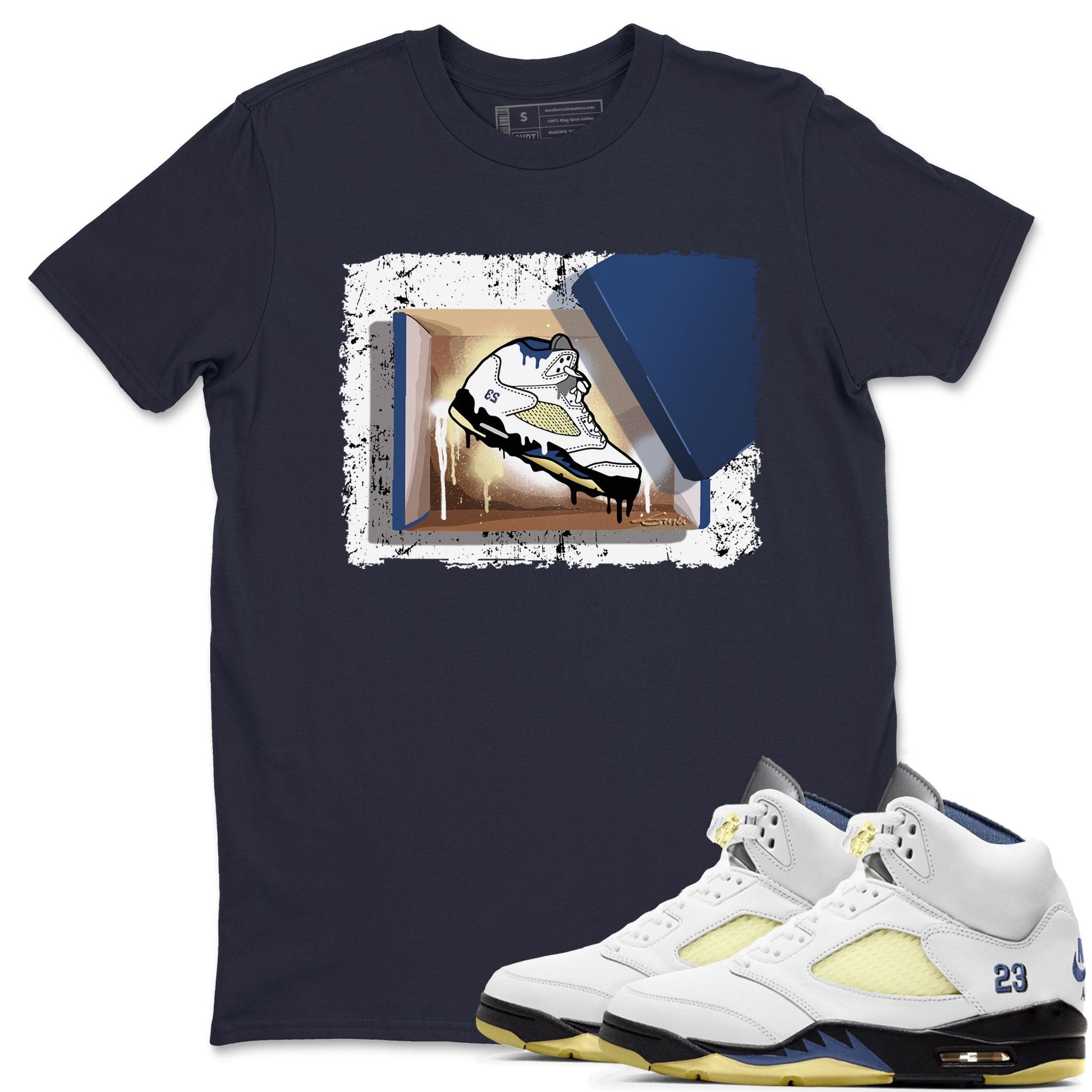 Air Jordan 5 A Ma Maniere x Dawn shirt to match jordans New Kicks sneaker tees Air Jordan 5 A Ma Maniere x Photon Dust SNRT Sneaker Tees Sneaker Matching Shirt Unisex Navy 1 T-Shirt