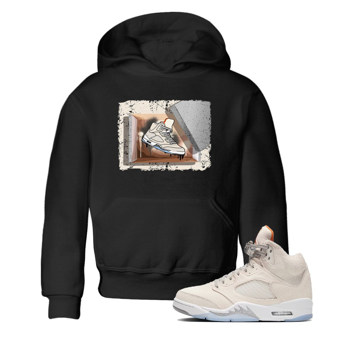 Air Jordan 5 Craft Sneaker Match Tees New Kicks Sneaker Tees Air Jordan 5 Craft Shirt Kids Shirts Black 1