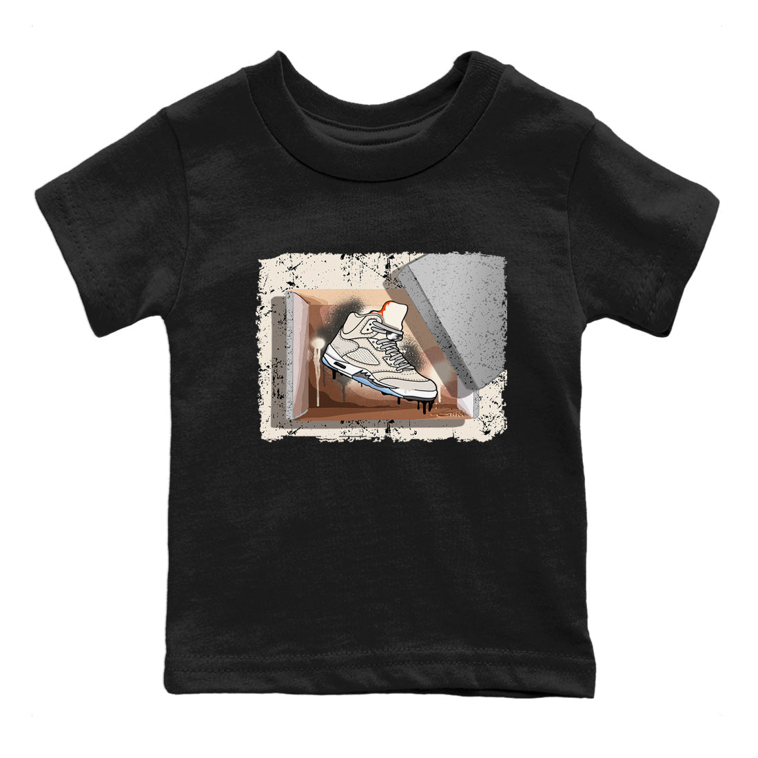 Air Jordan 5 Craft Sneaker Match Tees New Kicks Sneaker Tees Air Jordan 5 Craft Shirt Kids Shirts Black 2