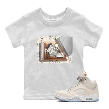 Air Jordan 5 Craft Sneaker Match Tees New Kicks Sneaker Tees Air Jordan 5 Craft Shirt Kids Shirts White 1