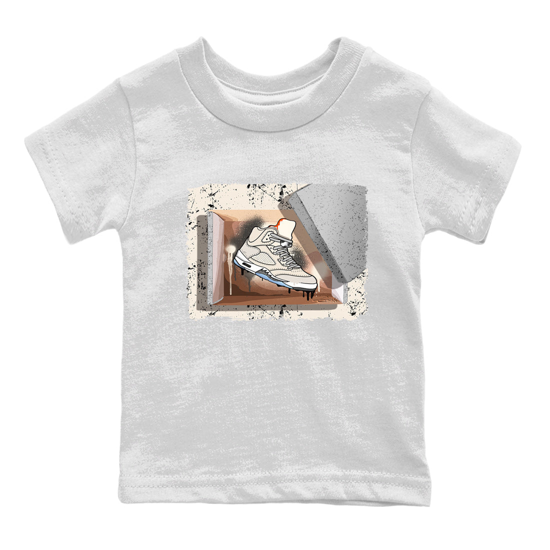 Air Jordan 5 Craft Sneaker Match Tees New Kicks Sneaker Tees Air Jordan 5 Craft Shirt Kids Shirts White 2