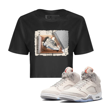 Air Jordan 5 Craft Sneaker Match Tees New Kicks Sneaker Tees Air Jordan 5 Craft Shirt Women's Shirts Black 1