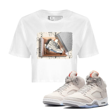 Air Jordan 5 Craft Sneaker Match Tees New Kicks Sneaker Tees Air Jordan 5 Craft Shirt Women's Shirts White 1