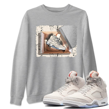 Air Jordan 5 Craft Sneaker Match Tees New Kicks Sneaker Tees Air Jordan 5 Craft Shirt Unisex Shirts Heather Grey 1