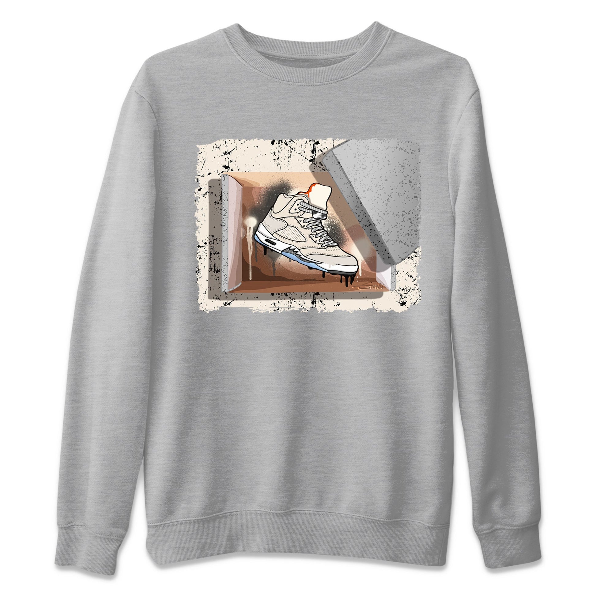 Air Jordan 5 Craft Sneaker Match Tees New Kicks Sneaker Tees Air Jordan 5 Craft Shirt Unisex Shirts Heather Grey 2